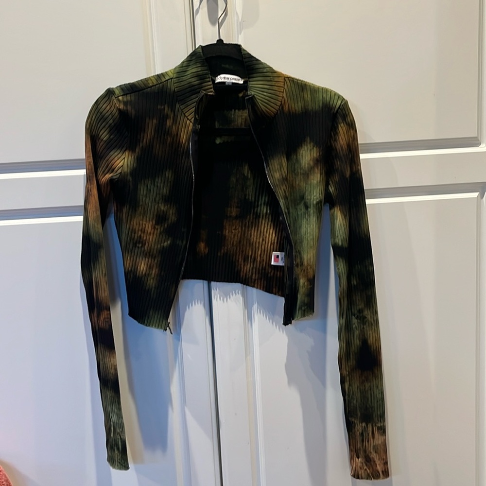 Cotton Citizen Tye Dye Mock Neck Crop S
